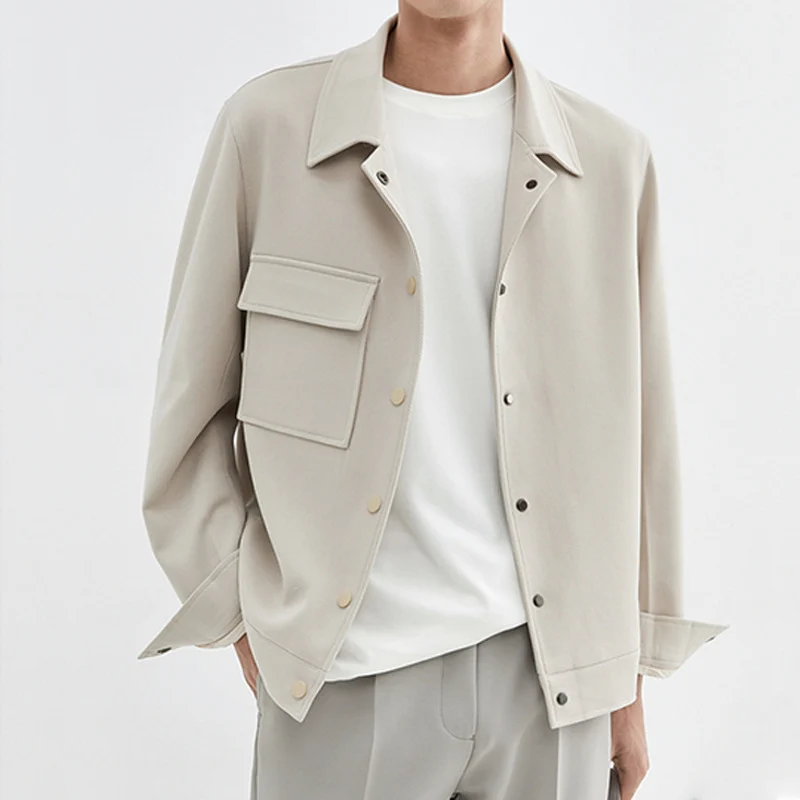Herren Oversize-Utility-Jacke mit aufgesetzter Brusttasche und Druckknopfleiste Drune