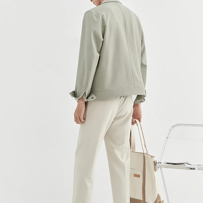 Herren Oversize-Utility-Jacke mit aufgesetzter Brusttasche und Druckknopfleiste Drune