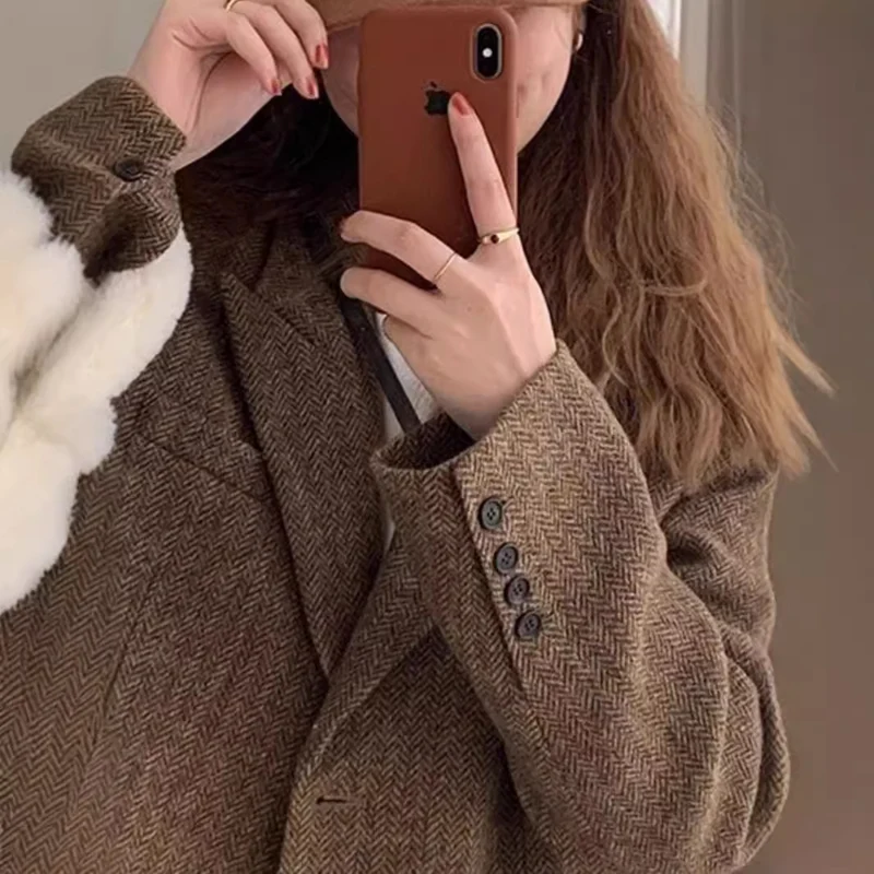 Damen Übergroßer Wollblazer Drune