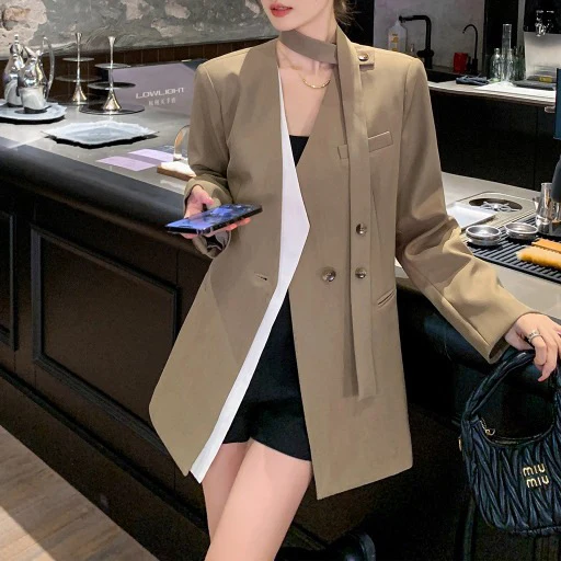 Damen Übergrößen Blazer mit asymmetrischem Design Drune