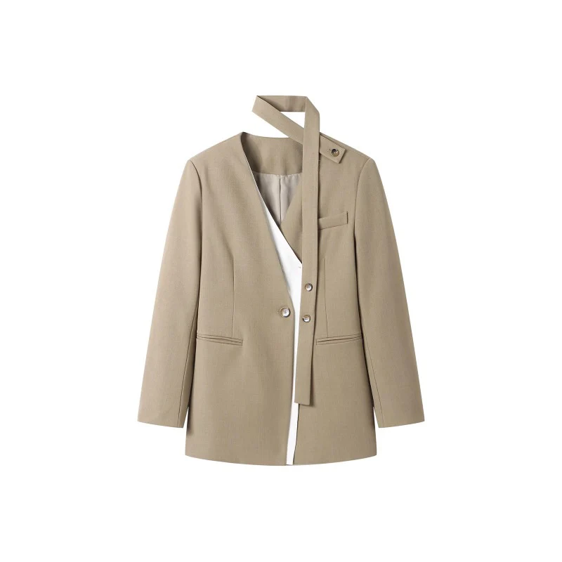 Damen Übergrößen Blazer mit asymmetrischem Design Drune