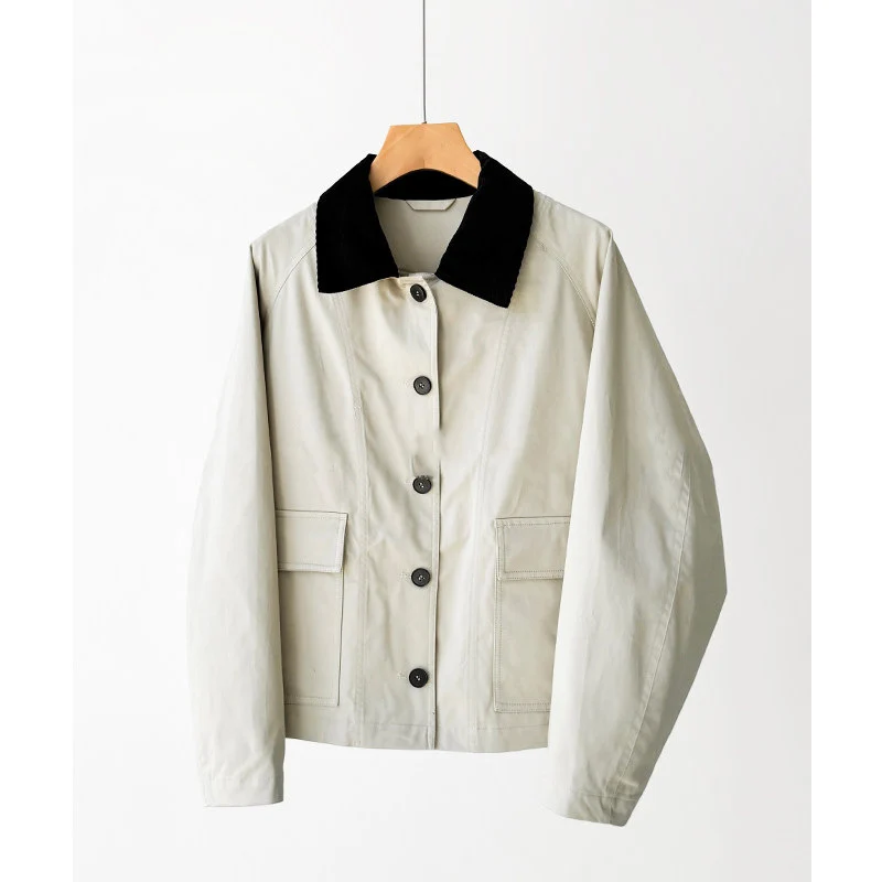 Damen Trendige Übergangsjacke mit hohem Kragen Drune