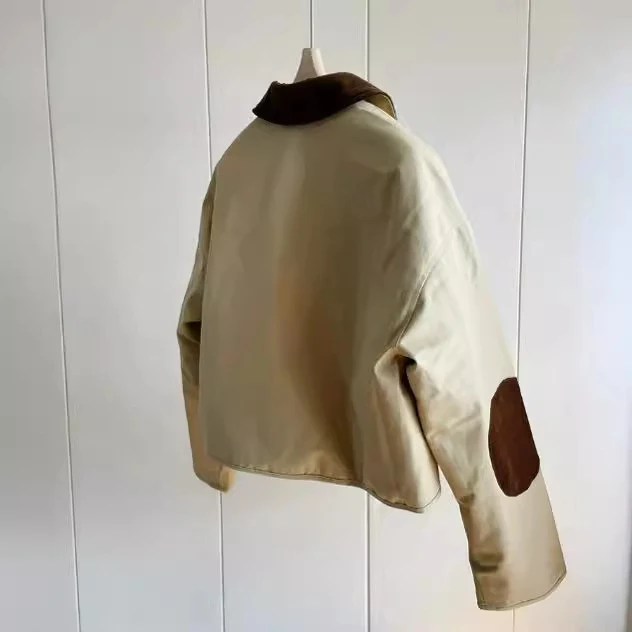 Damen Stylische Übergangsjacke mit kontrastierenden Ellbogenpatches Drune