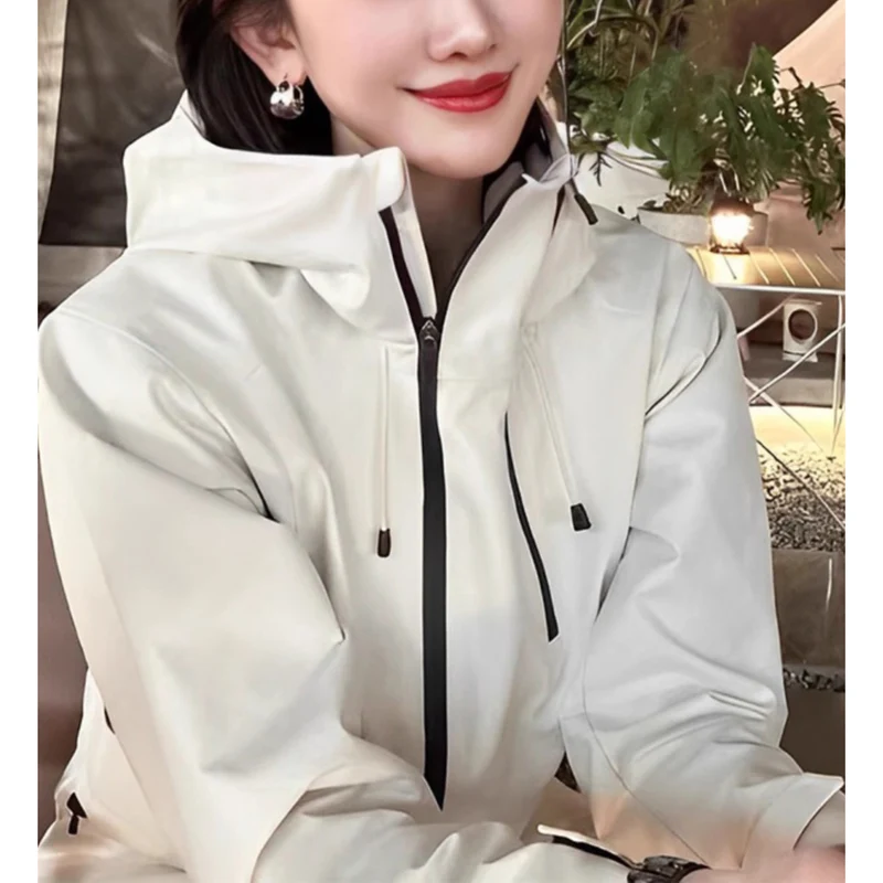 Damen Stylische Übergangsjacke mit hohem Kragen Drune