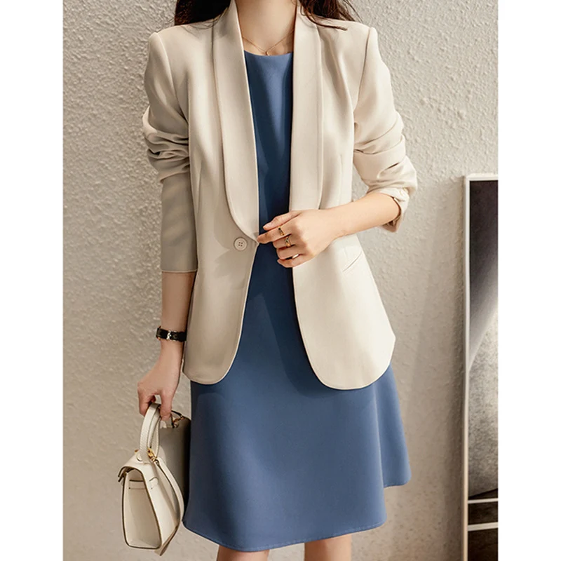 Damen Stilvoller Einreiher Blazer Drune