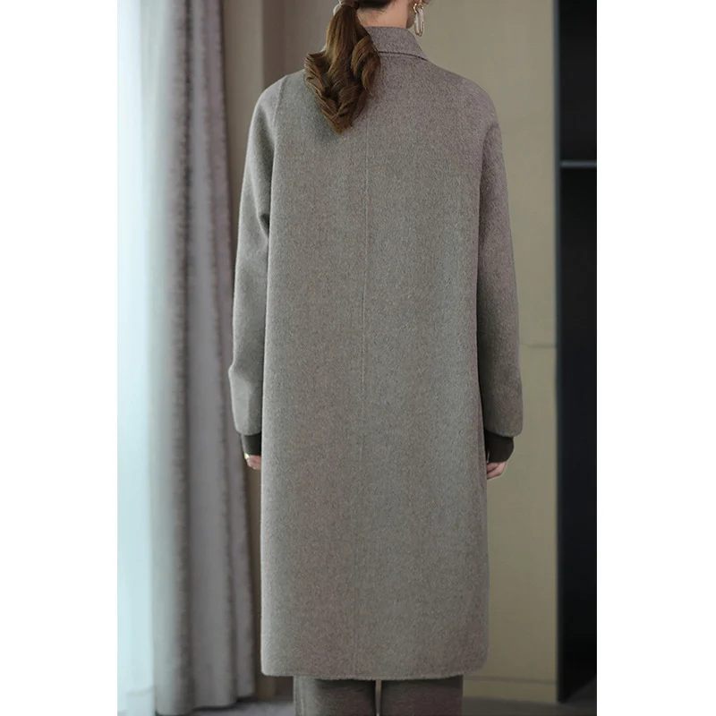 Damen Stilvolle Wollmantel Drune