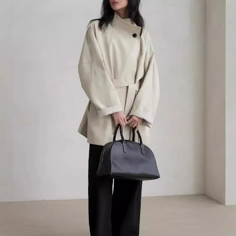 Damen Stilvolle Übergangsjacke mit Taillengürtel Drune