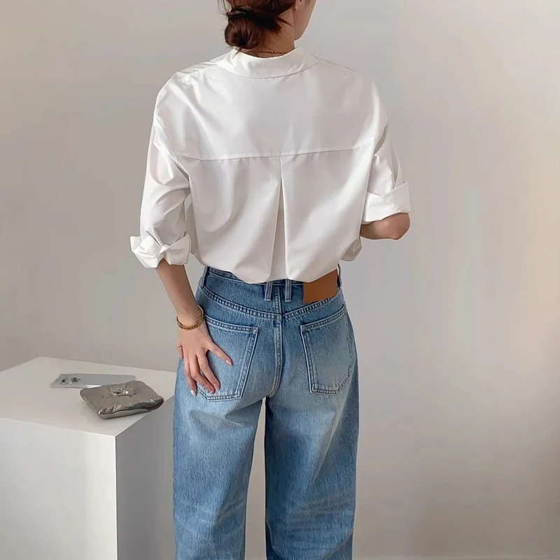 Damen Stilvolle Oversized Bluse Drune