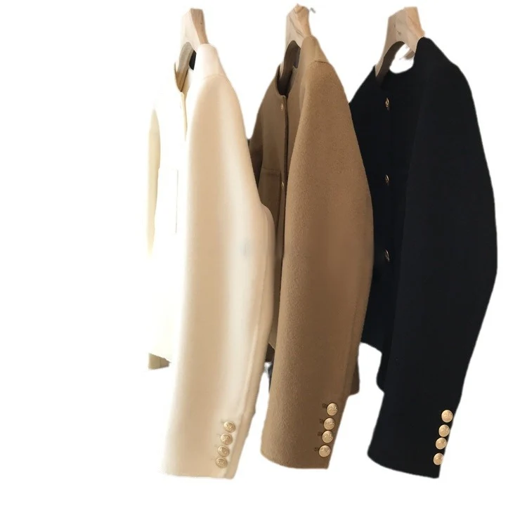 Damen Stilvolle Kurzjacke mit Knopfdetails Drune