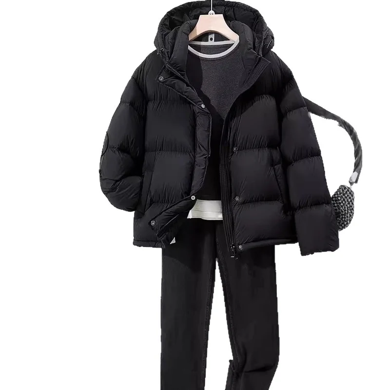 Damen Stilvolle Daunenjacke mit Kapuze Drune