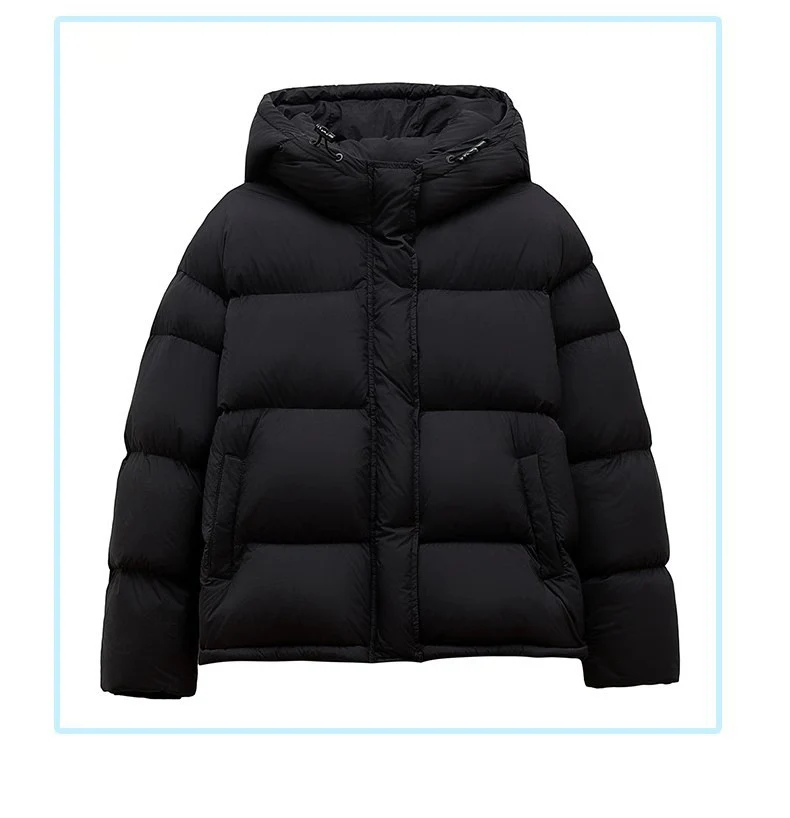 Damen Stilvolle Daunenjacke mit Kapuze Drune