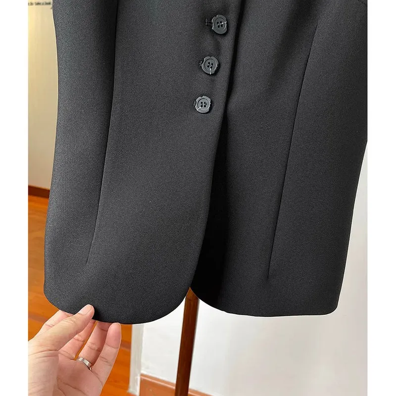 Damen Stilvolle ärmellose Blazer-Weste Drune