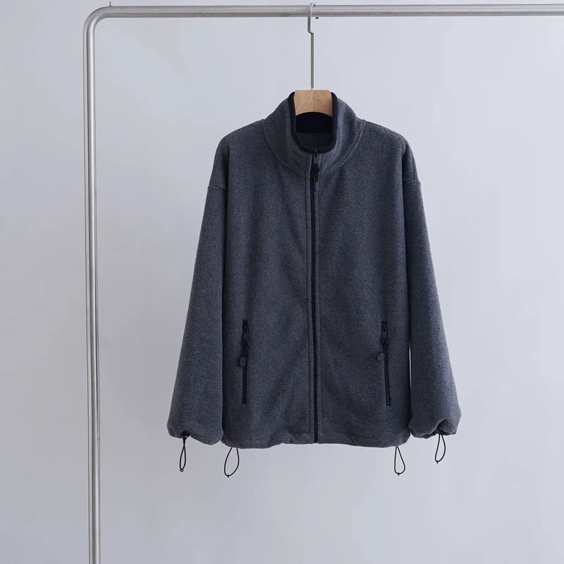 Damen Sportliche Fleecejacke mit hohem Kragen Drune