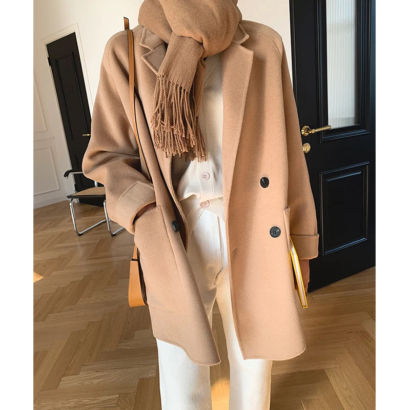 Damen Oversized Mantel mit Taillengürtel Drune