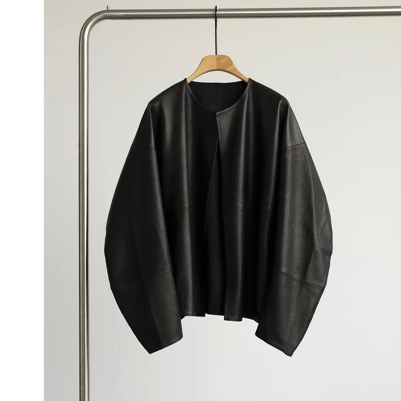Damen Oversized Lederjacke Drune