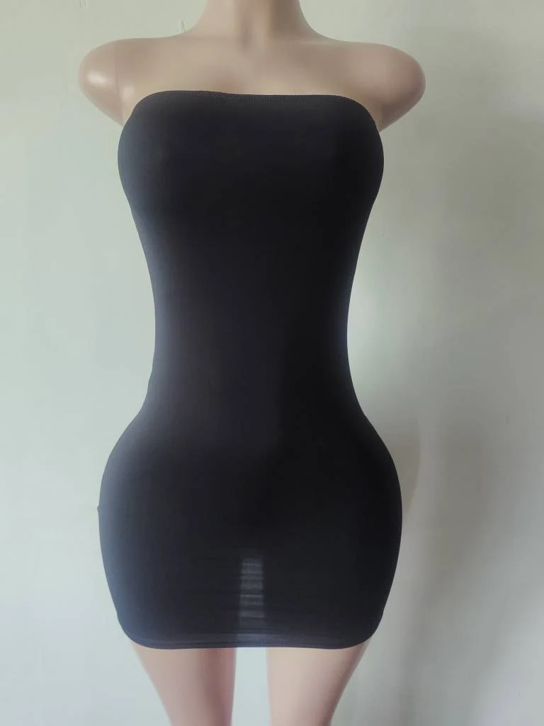 Damen ärmelloses Minikleid mit figurbetonendem Schnitt und eleganter Raffung Drune