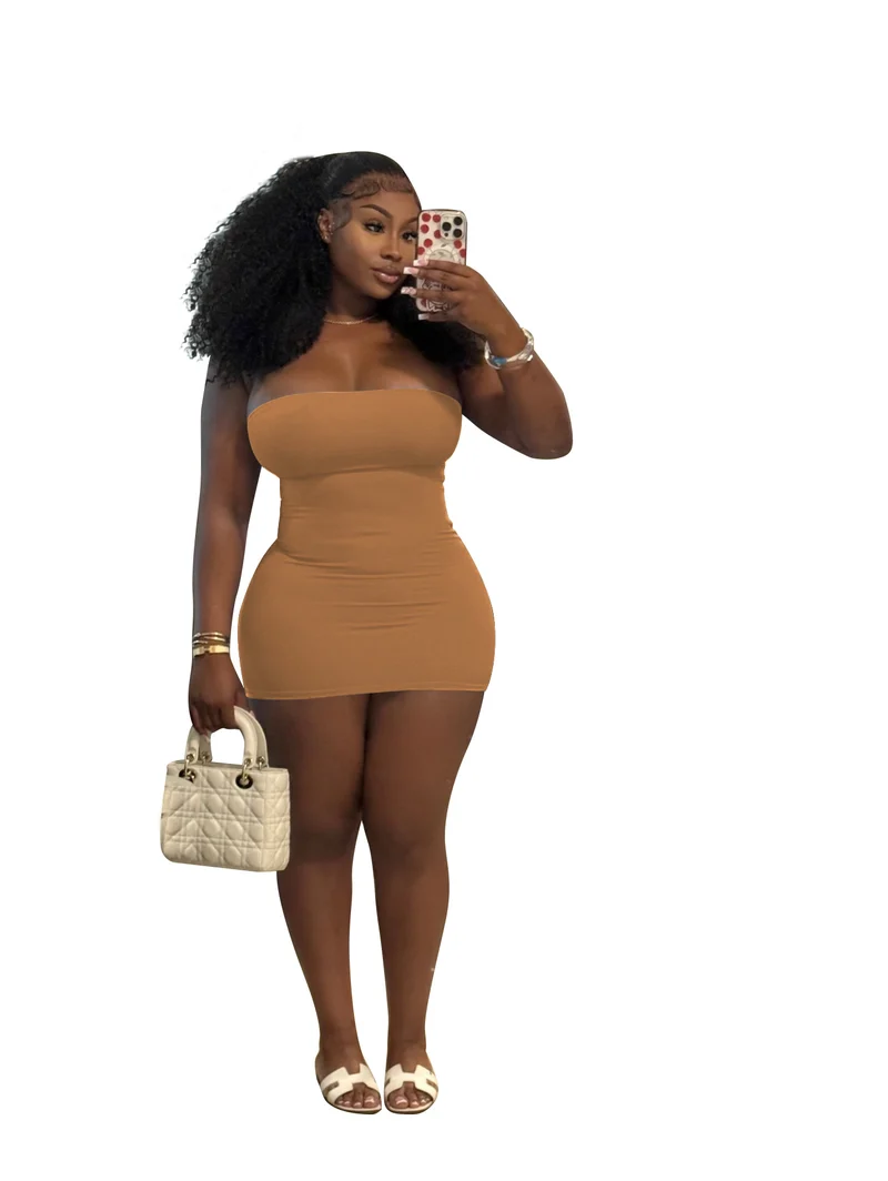 Damen ärmelloses Minikleid mit figurbetonendem Schnitt und eleganter Raffung Drune