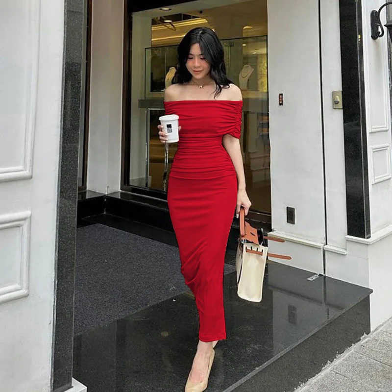 Damen Elegantes Wickelkleid mit asymmetrischem Rückenausschnitt Drune