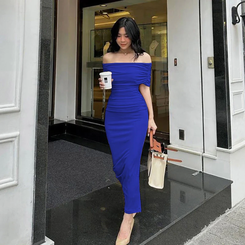 Damen Elegantes Wickelkleid mit asymmetrischem Rückenausschnitt Drune