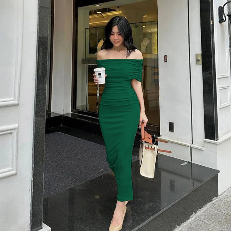 Damen Elegantes Wickelkleid mit asymmetrischem Rückenausschnitt Drune