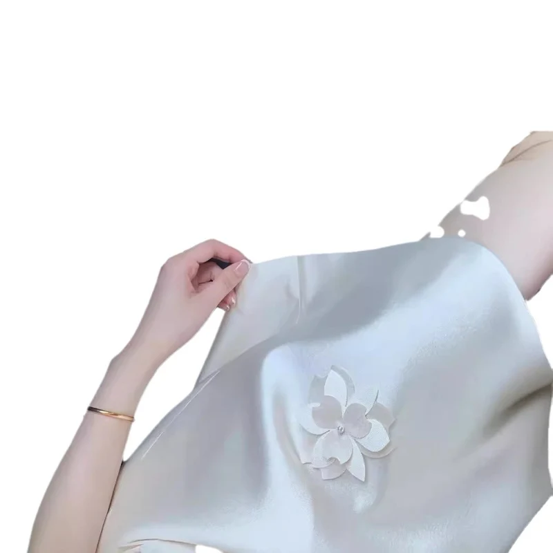 Damen Cocktail-Kurzkleid 3D-Blütenapplikationen