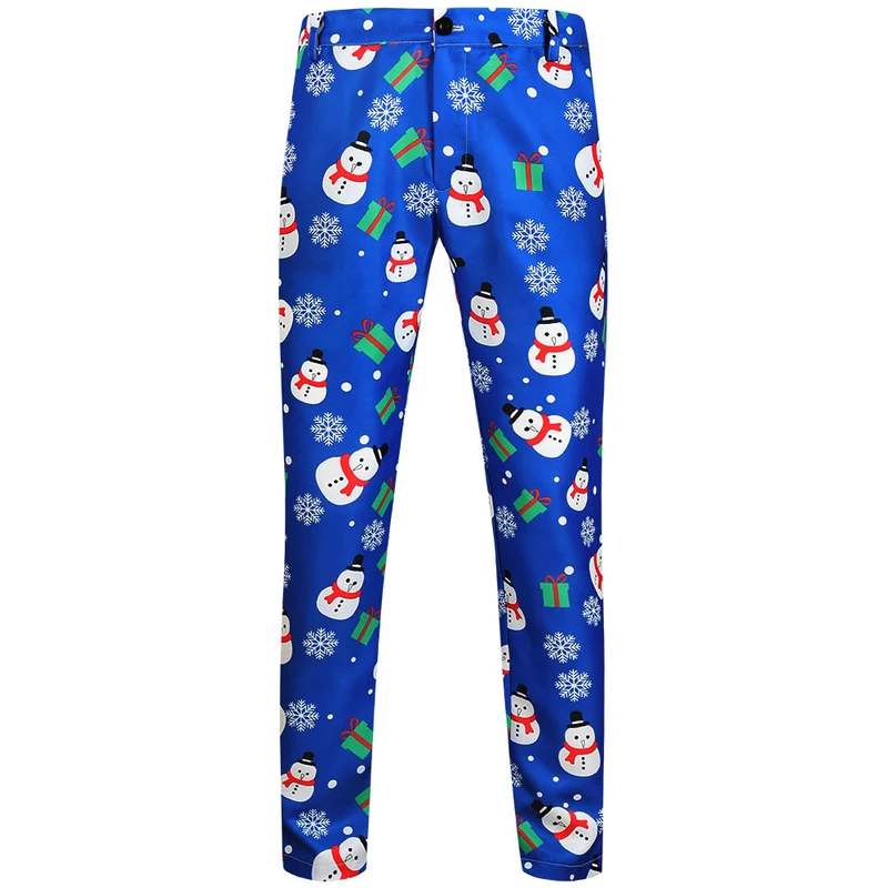 Herren Weihnachtliche Slim‑Fit Chinohose mit Allover-Santa‑Print und Stretchkomfort Drune