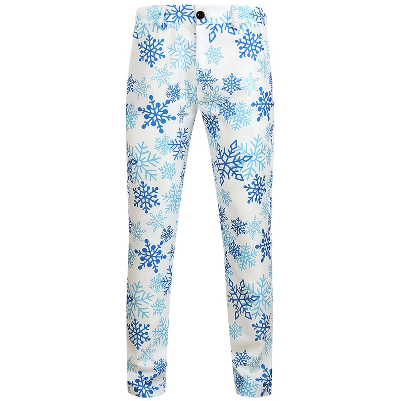 Herren Weihnachtliche Slim‑Fit Chinohose mit Allover-Santa‑Print und Stretchkomfort Drune