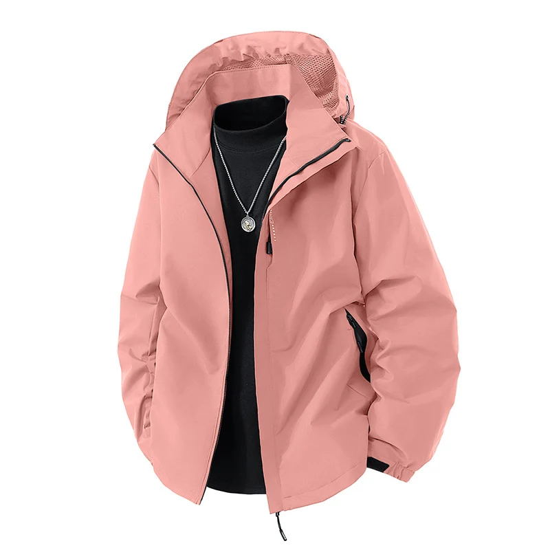 Herren Wasserabweisende Outdoor-Jacke mit Kapuze, winddichter Membran und verstellbarem Saum Drune