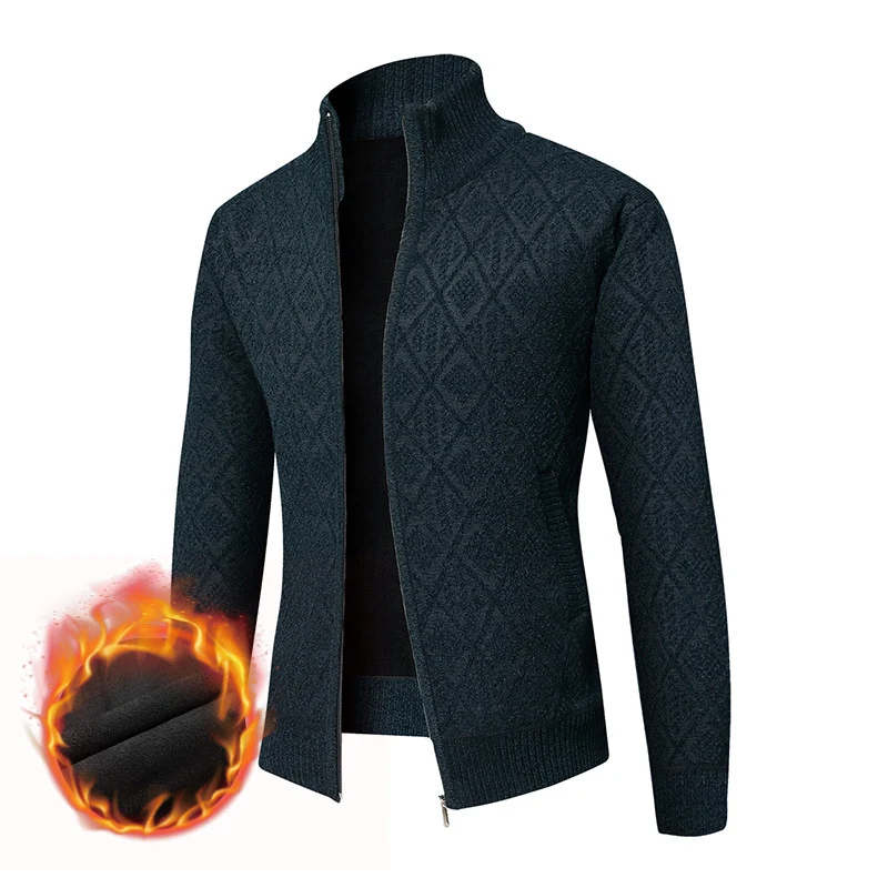 Herren Thermo-Strickzipjacke mit Jacquardmuster und Fleece-Innenfutter Drune
