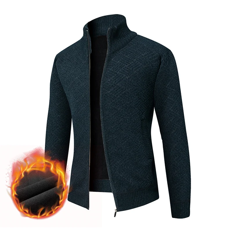 Herren Thermo-Strickzipjacke mit Jacquardmuster und Fleece-Innenfutter Drune