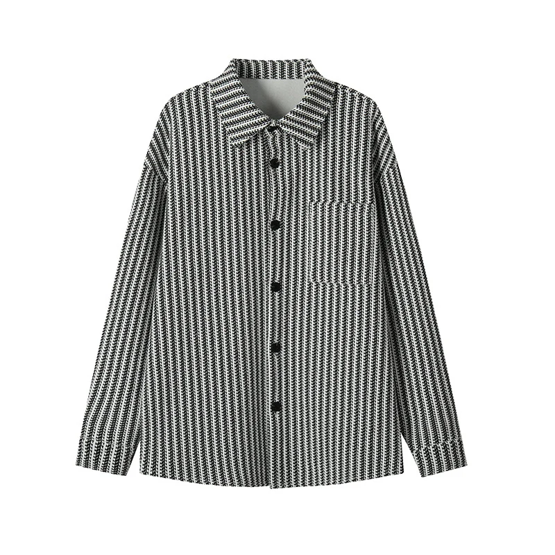 Herren Texturierte Overshirt‑Hemdjacke aus Strick mit Kentkragen Drune