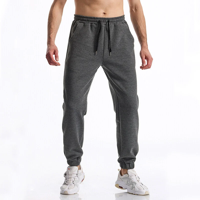 Herren Texturierte Jogginghose mit elastischem Bund, Tunnelzug und gebündeltem Beinabschluss Drune