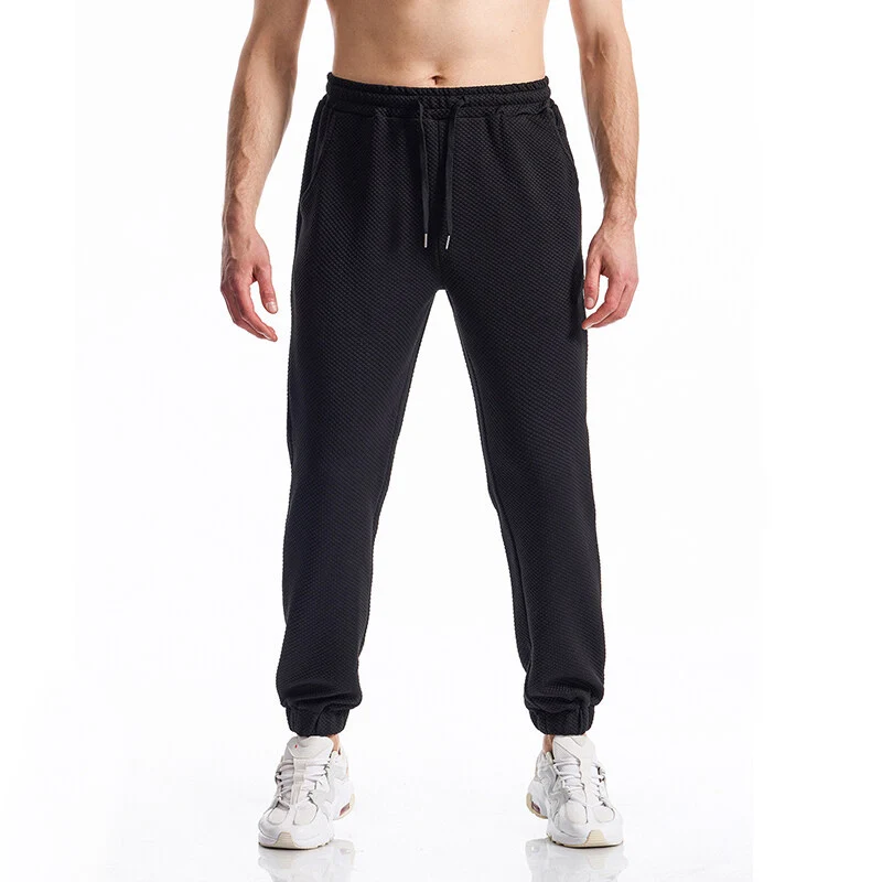 Herren Texturierte Jogginghose mit elastischem Bund, Tunnelzug und gebündeltem Beinabschluss Drune