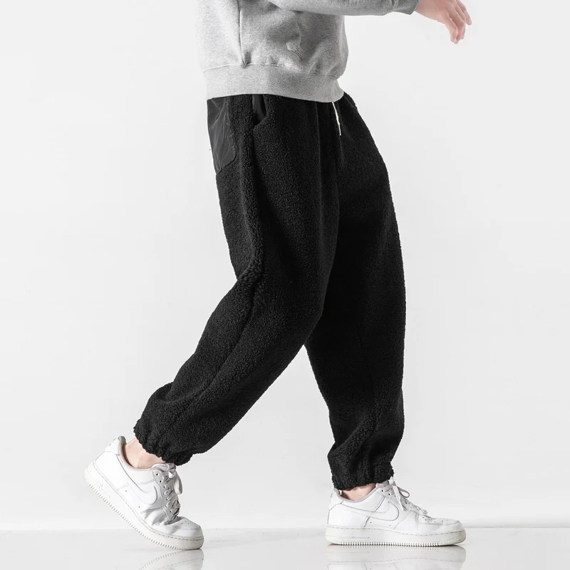 Herren Teddy-Fleece-Jogginghose mit elastischem Bund, Kordelzug und Bündchen Drune