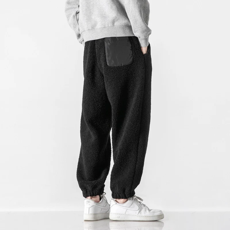 Herren Teddy-Fleece-Jogginghose mit elastischem Bund, Kordelzug und Bündchen Drune
