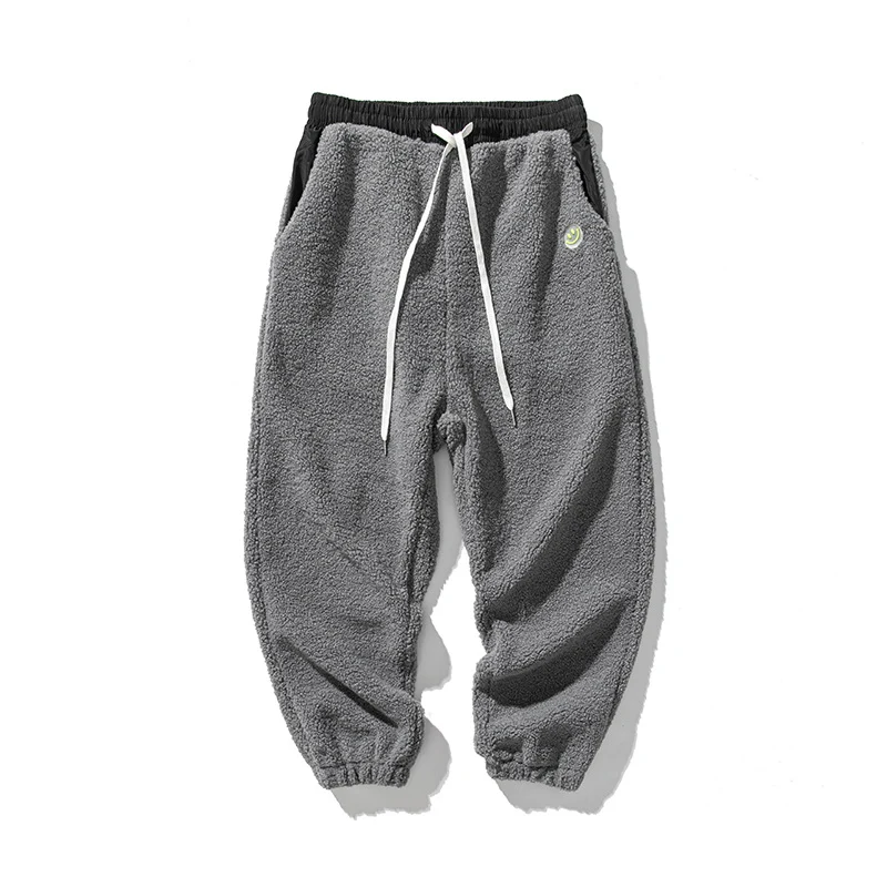 Herren Teddy-Fleece-Jogginghose mit elastischem Bund, Kordelzug und Bündchen Drune