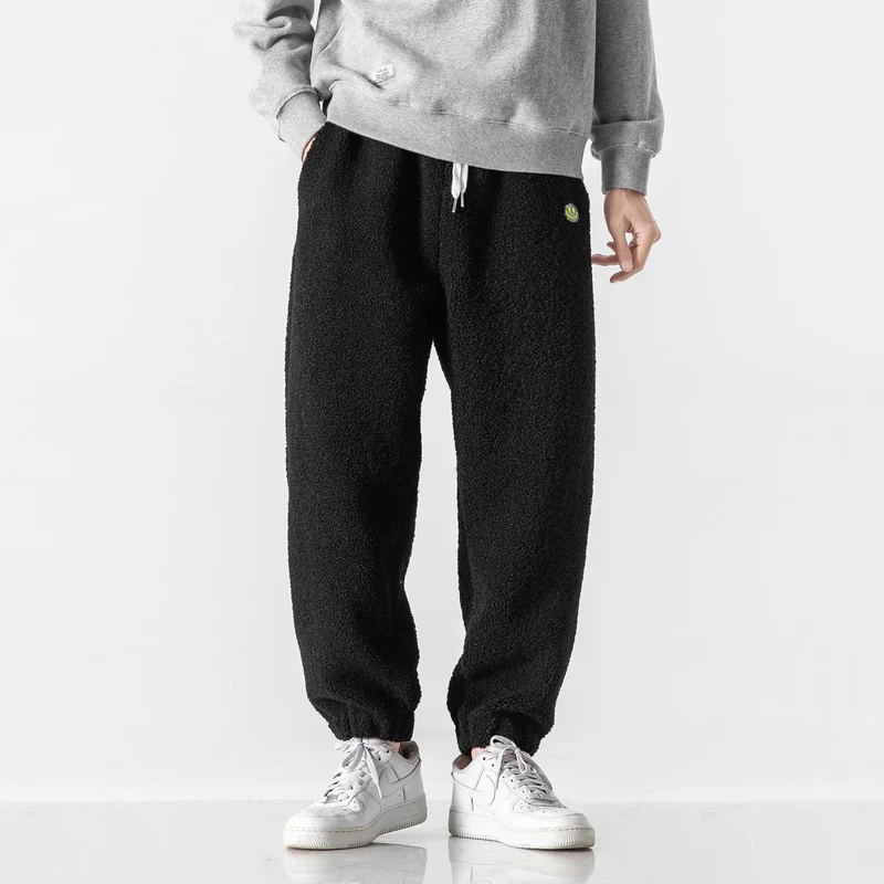 Herren Teddy-Fleece-Jogginghose mit elastischem Bund, Kordelzug und Bündchen Drune