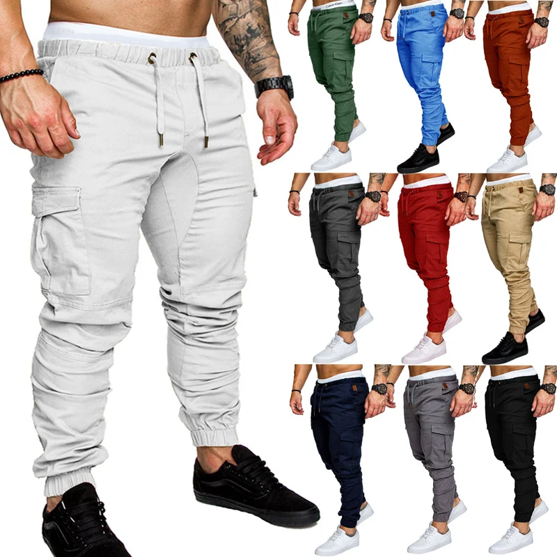 Herren Tapered Cargo-Jogger mit elastischem Bund, Kordelzug und Beuteltaschen Drune