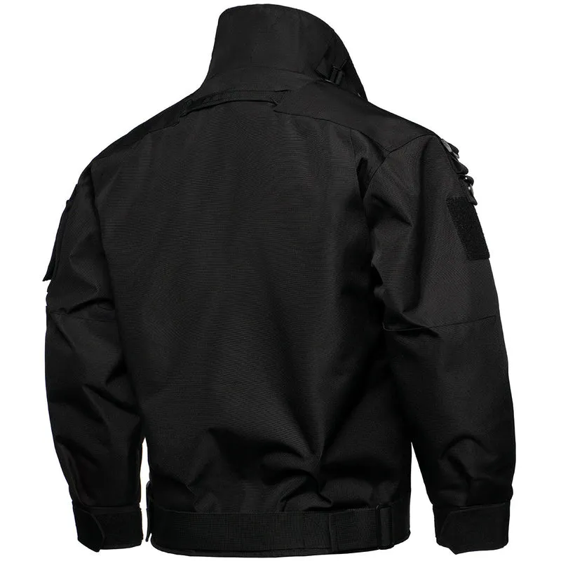 Herren Taktische Feldjacke mit modularen Steckverschlüssen und verstaubarer Kapuze Drune