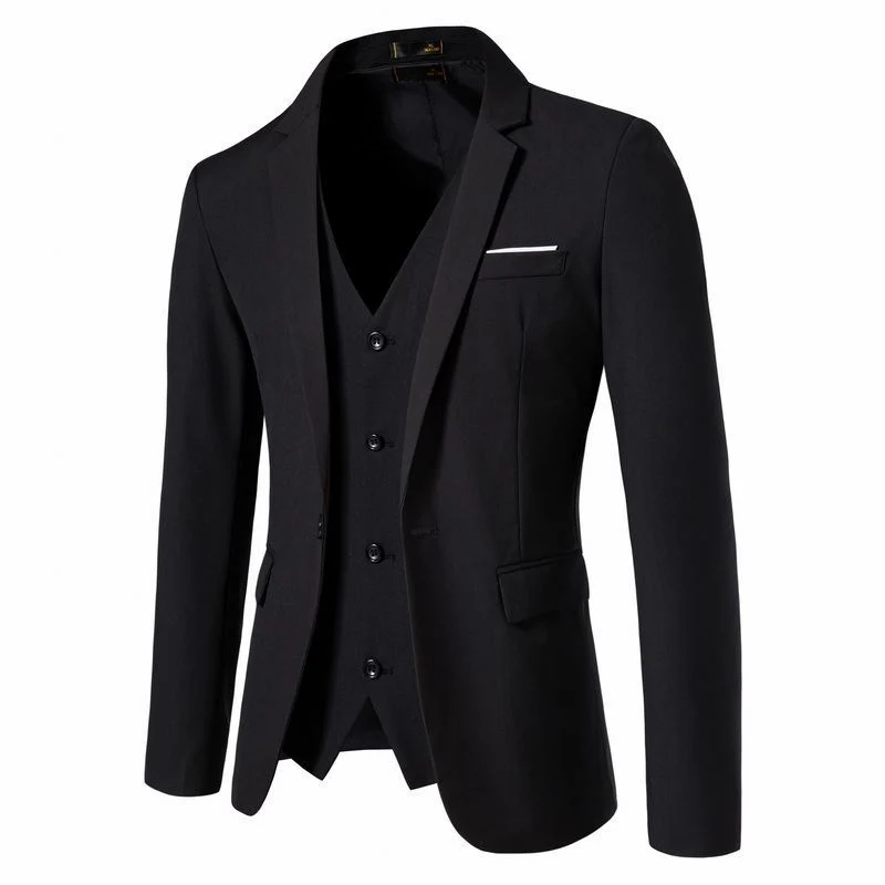 Herren Tailliertes Sakko mit passender Weste und schlanker Business‑Silhouette Drune