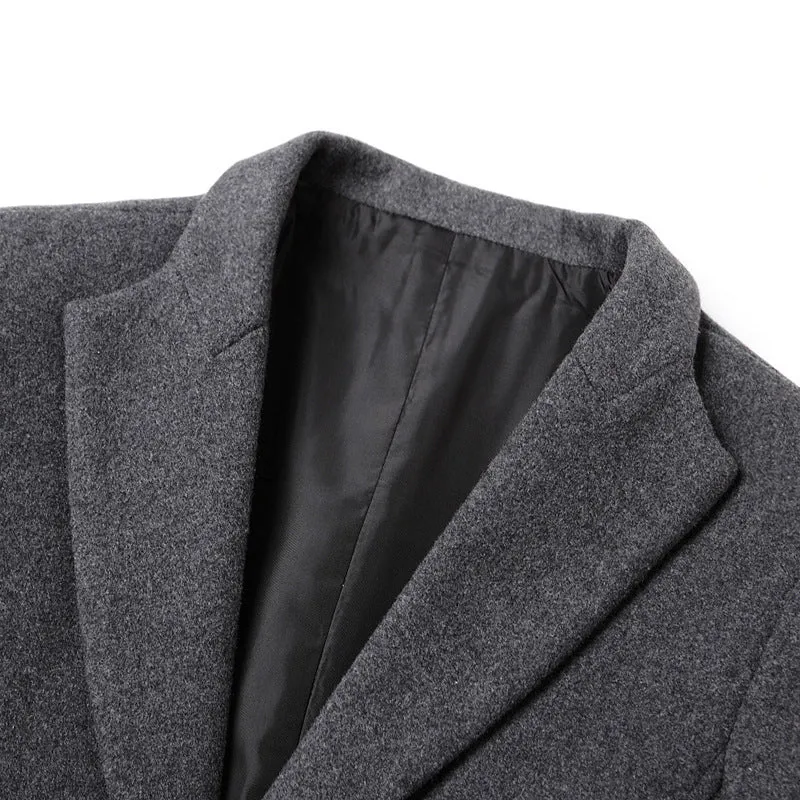 Herren Taillierter Wollmix-Mantel mit Notch-Revers und Zweiknopfverschluss Drune