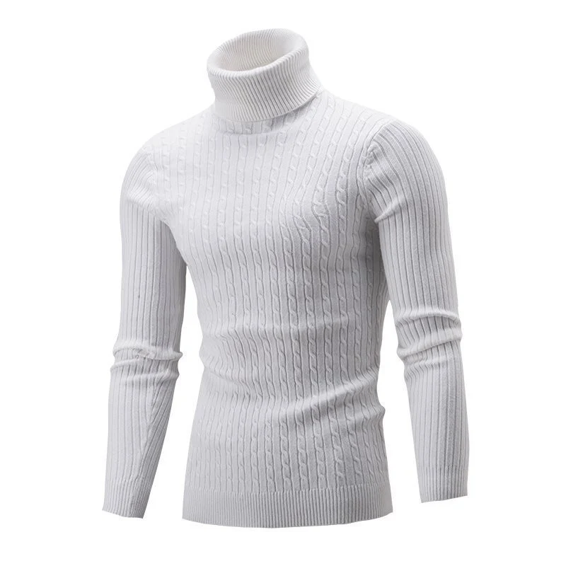 Herren Taillierter Thermo-Rollkragenpullover mit Zopf- und Rippstrickstruktur Drune
