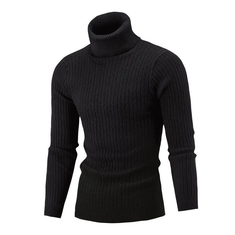 Herren Taillierter Thermo-Rollkragenpullover mit Zopf- und Rippstrickstruktur Drune