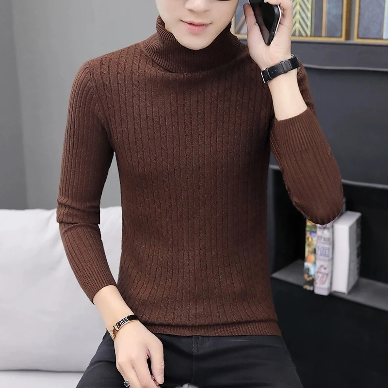 Herren Taillierter Thermo-Rollkragenpullover mit Zopf- und Rippstrickstruktur Drune