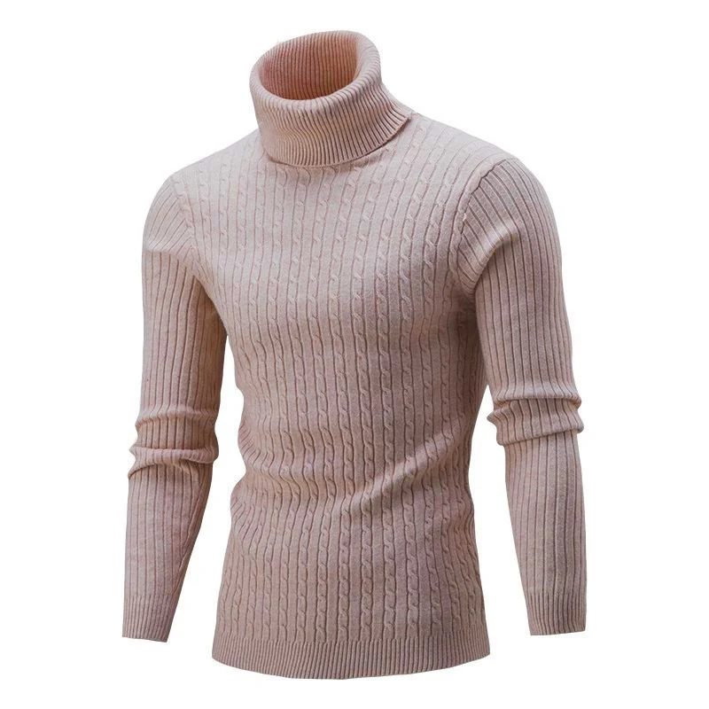 Herren Taillierter Thermo-Rollkragenpullover mit Zopf- und Rippstrickstruktur Drune