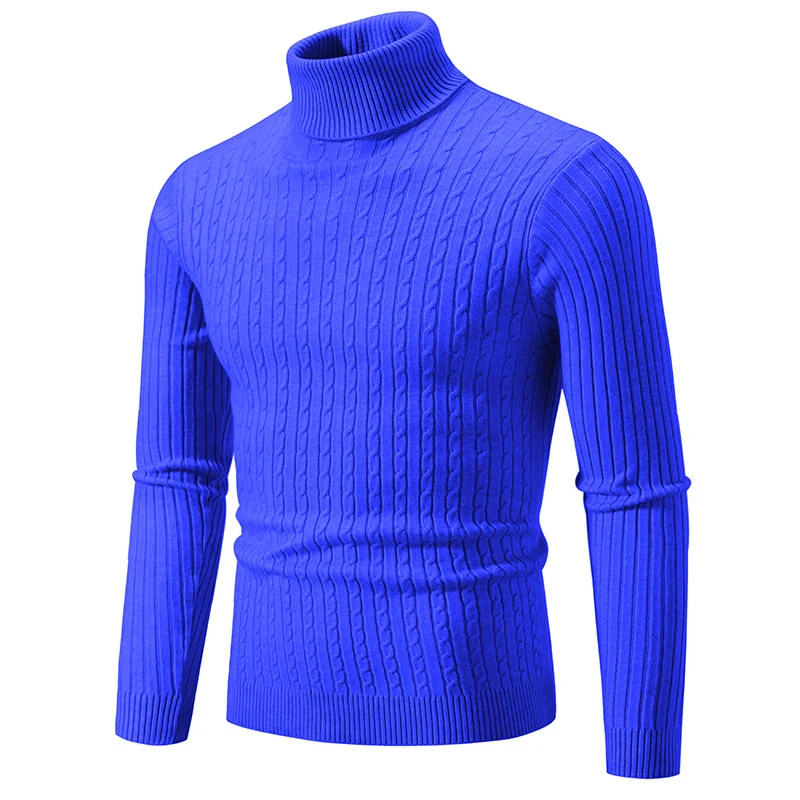Herren Taillierter Thermo-Rollkragenpullover mit Zopf- und Rippstrickstruktur Drune