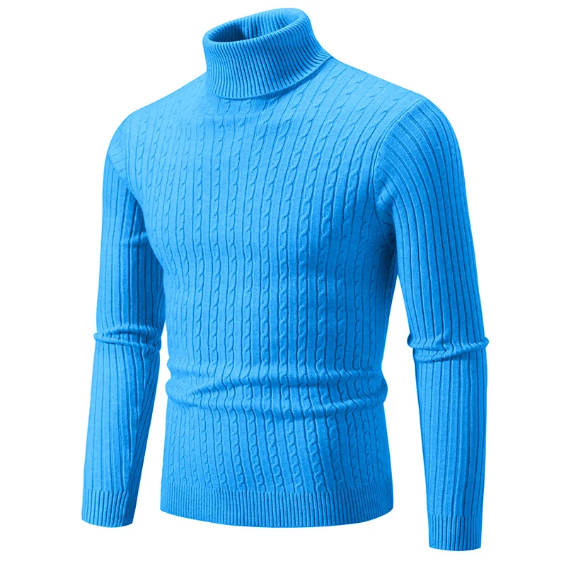 Herren Taillierter Thermo-Rollkragenpullover mit Zopf- und Rippstrickstruktur Drune