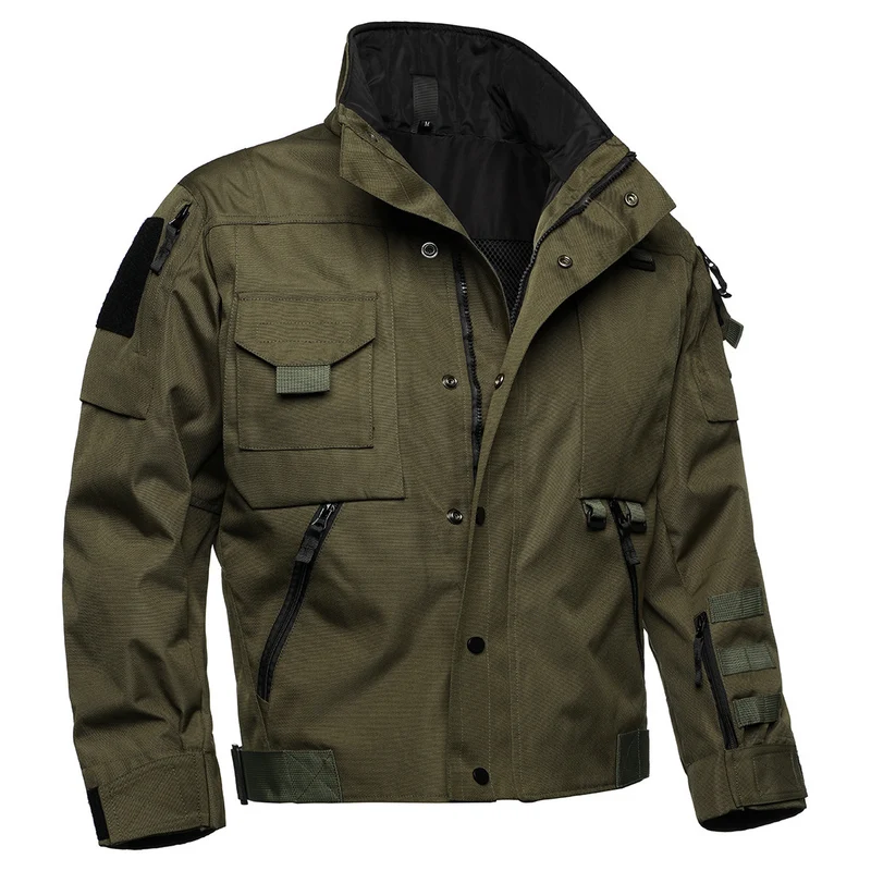 Herren Tactical Field Jacke mit Multi‑Taschen, verstellbaren Bündchen und wasserabweisender Ripstop‑Qualität Drune