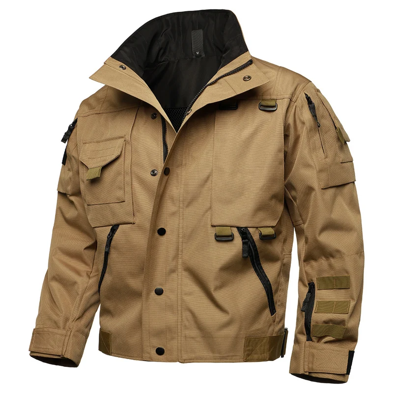 Herren Tactical Field Jacke mit Multi‑Taschen, verstellbaren Bündchen und wasserabweisender Ripstop‑Qualität Drune