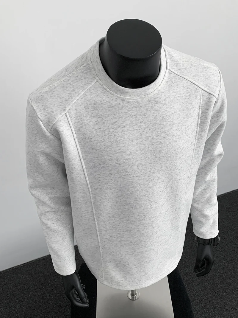 Herren Sweatshirt mit strukturierten Nahtdetails und Rundhalsausschnitt Drune